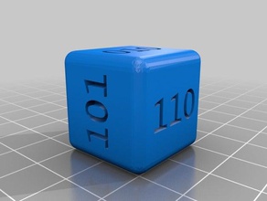 binary dice 3d printing 3d print model - Mito3D