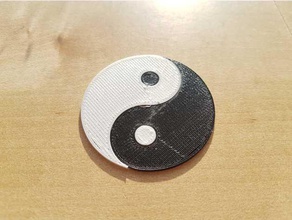yin yang de doble color Arte en 2d equilibrio chino colores dual dos extrusor extrusión multi xdr4g0nx el 3d print model - Mito3D
