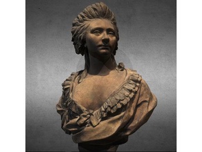 bust ang lique d hannetaire scans & replicas 3d print printing scan scanning actress art beauty cultural heritage france french hairs noble plaster princess sculpture statue theater woman 3d print model - Mito3D