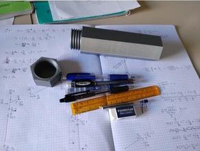 hexagonal caso do lápis office caneta pencilcase porta-lápis titular 3d print model - Mito3D