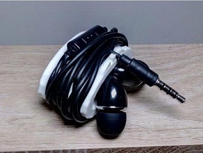 earbud holder - enrouleur pour couteurs 3d printing earphone earphones ecouteurs etui 3d print model - Mito3D