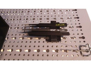 bracket tweezer peg mount tool holders & boxes 3d print model - Mito3D