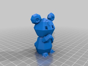 pokemon low poly teddiursa esculturas urso baixa contagem de polígonos 3d print model - Mito3D