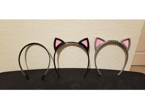 wearable cat ears hair band - rigid flexible options costume cosplay cute fashion kids prusa i3 mk2 3d print model - Mito3D