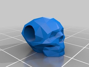 low poly crânio paracord de esferas os acessórios talão baixa contagem polígonos remix 3d print model - Mito3D