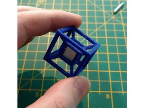 hypercube tesseract frame 1cm tungsten cube math art density neutral paperweight physics 3d print model - Mito3D