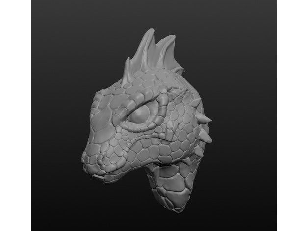 detallada lizardfolk cabeza las esculturas dragón los reptiles 3D print model - Mito3D