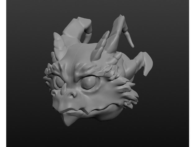 cabeça de dragão esculturas 3D print model - Mito3D