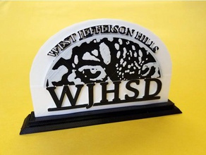 west jefferson hills school district - desk sign signs & logos 3d print model - Mito3D