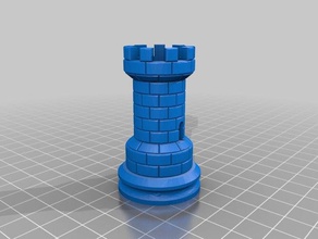 rook without double helix hole bottom - remix toys & games 3d print model - Mito3D