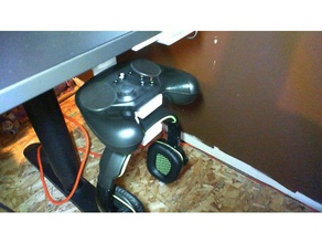 steam controller headset holder office desk easy gaming organizer under 3d print model - Mito3D