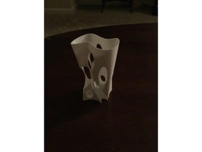 holey vase art cup glass holder pot small voronoi 3d print model - Mito3D