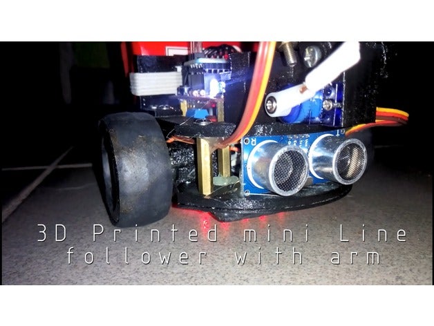 mini-line-follower-grabber in der Robotik 9g servo arduino arm schwarz weiß grabber line follower Linie die Jagd micro mini-Roboter Pfad-finder pololu metal gear pololu-motor-mount 9gr tower pro sg90 3D print model - Mito3D