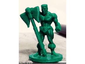 buzzcut barbarian toy & game accessories 28mm axe character dungeons dragons figure miniature miniatures sculpture 3d print model - Mito3D
