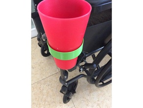 wheel chair cup holder 3d print model - Mito3D