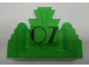 emerald city signs & logos art deco tinkercad wizard oz 3d print model - Mito3D