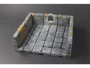openforge 20 dungeon stone windows toy & game accessories dnd tiles miniatures openforge2 pathfinder rpg tabletop terrain tile 3d print model - Mito3D