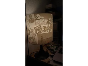 usa caricatural lamp shade art america anet a8 decoration lampshade light lithopane lithophane united states 3d print model - Mito3D