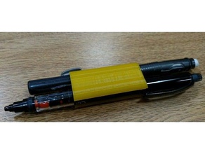 clamp mechanical pencil + stick eraser office kuru toga 3d print model - Mito3D