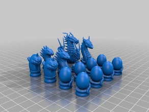 dragon chess set 3d printing beast beasts boardgame boardgames board game piece pieces dragonchess dragonslayer mythical 3d print model - Mito3D