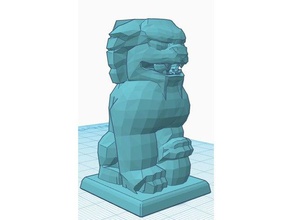 cracked asian lion foo dog animals asia china chinese japan japanese oriental 3d print model - Mito3D