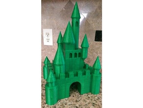 a disney castle achatada brinquedos de construção 3d print model - Mito3D