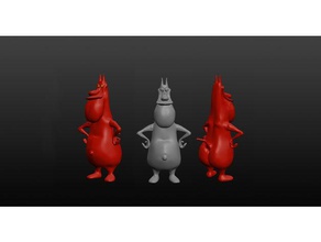 Bay kırmızı inek tavuk heykeller çizgi film cartoon network şeytan 3d print model - Mito3D