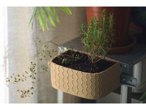 favo de mel plantador 3 exterior e jardim trilho din kit montagem vaso flores plantadeira um planta pote 3d print model - Mito3D