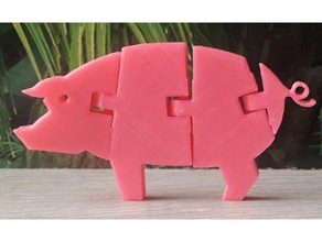 flexi pig - articulated animals 3d print model - Mito3D