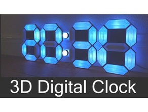 3d orologio digitale l'elettronica Display a 7 segmenti arduino striscia del led ws2812b 3d print model - Mito3D