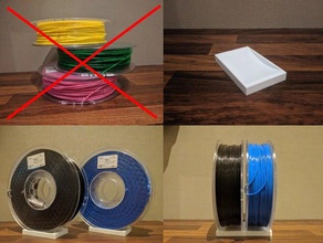 filament spool upright shelf storage block 3d printer accessories holder stand 3d print model - Mito3D