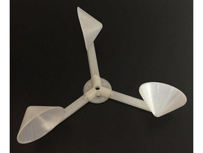 3 cônicas copa do anemômetro robótica 3d print model - Mito3D