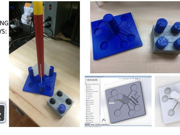 la invención de los monos cohete aleta soporte hobby modelo cohetería 3D print model - Mito3D