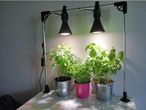 steampunk stand de iluminação, flores, ervas usando ikea lâmpada do agregado familiar 3d print model - Mito3D