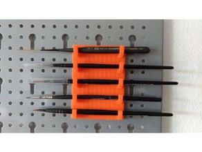 horizontal brush holder metric pegboards organization pegboard peg board 3d print model - Mito3D