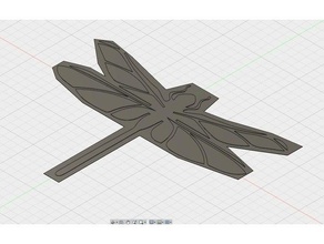 dragonfly window cling decor 3d print model - Mito3D