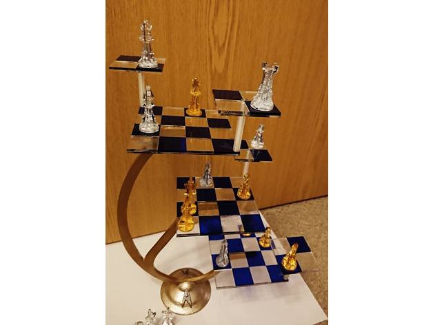 three-dimensional chess laser cut props 3 dimensional 3d star trek 3D print model - Mito3D
