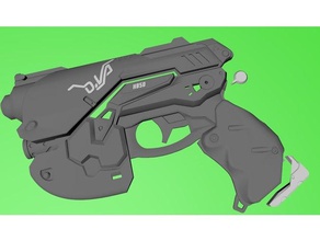 dva pistola de supervisión v11 el traje cosplay arma fuego la 3d print model - Mito3D
