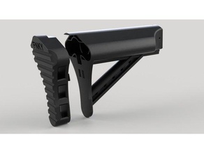 airsoft m4 rear stock butt padd fnky sport & outdoors accesories foregrip 3d print model - Mito3D