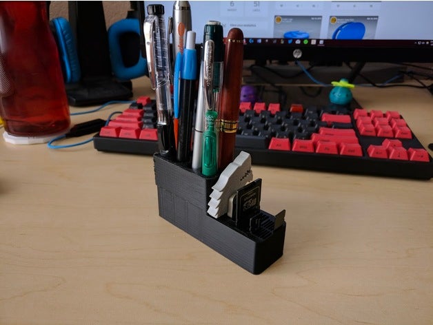 usb sd card pen holder office supplies 3D print model - Mito3D