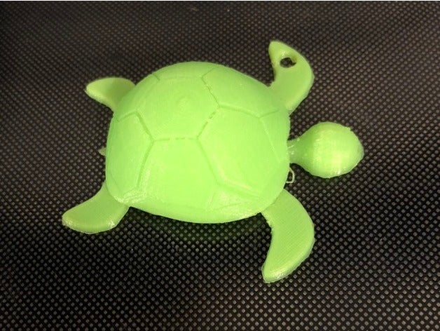 Meeresschildkröte Schlüsselanhänger Tier Niedlich einfach drucken keychain wenig Schildkröte nützlich 3D print model - Mito3D