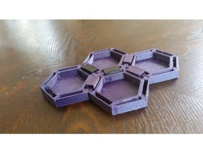 hex map tile set Spielsets hexagon Sterne ohne Zahl 3d print model - Mito3D
