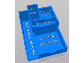 desktop organizer office desk pen holder post-it 3d print model - Mito3D