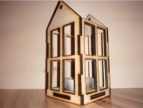 suspensão de madeira compensada chá luz casa decoração tealight titular 3d print model - Mito3D