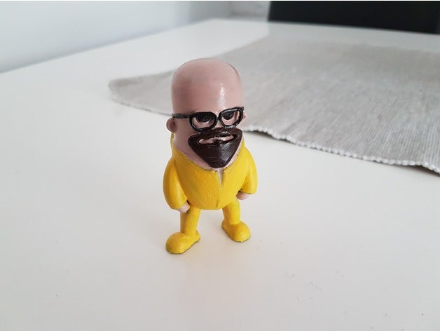 mini walter white - breaking bad brinquedos & games mau quebrando figurine wekster branco 3D print model - Mito3D