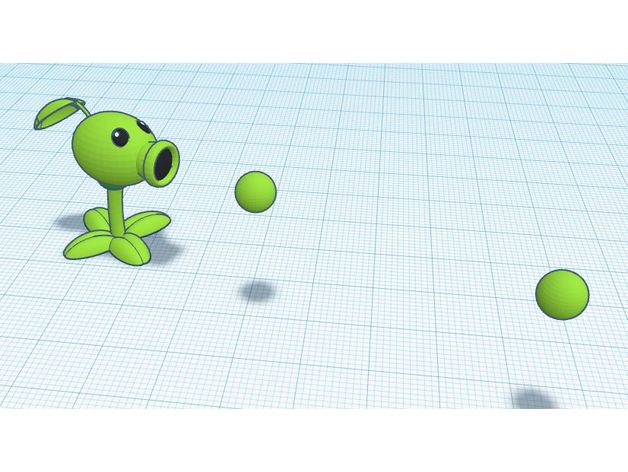 peashooter - plants vs zombies games figurine 3D print model - Mito3D