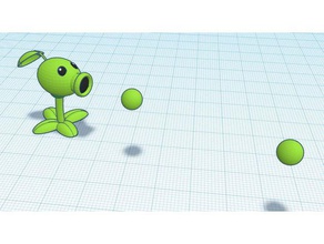 peashooter - plantas vs zombies jogos figurine 3d print model - Mito3D