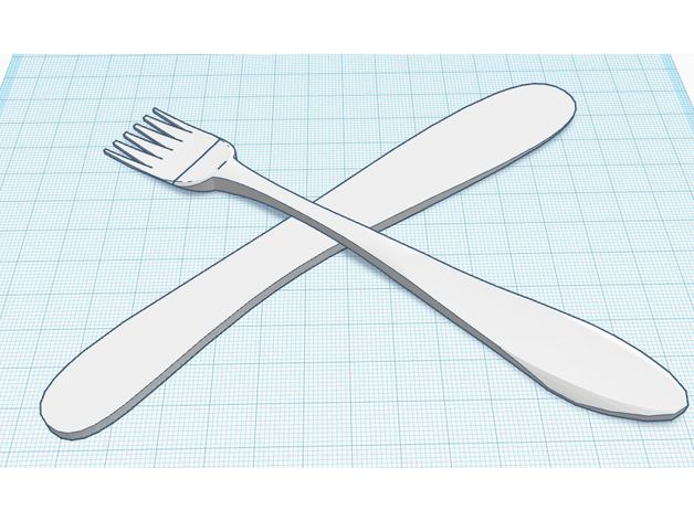 fork & knife kitchen dining tool 3D print model - Mito3D