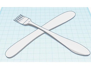 fork & knife kitchen dining tool 3d print model - Mito3D