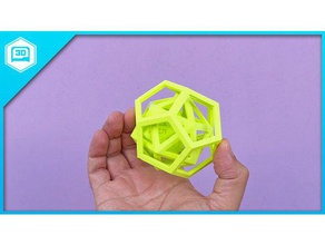 d20 all'interno icosaedro di apprendimento pva torture test 3d print model - Mito3D